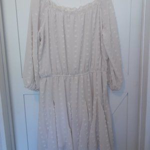 ALTAR'D STATE A Beautiful Soul Cream Swiss Dots Dress Women's Plus Size A 1X